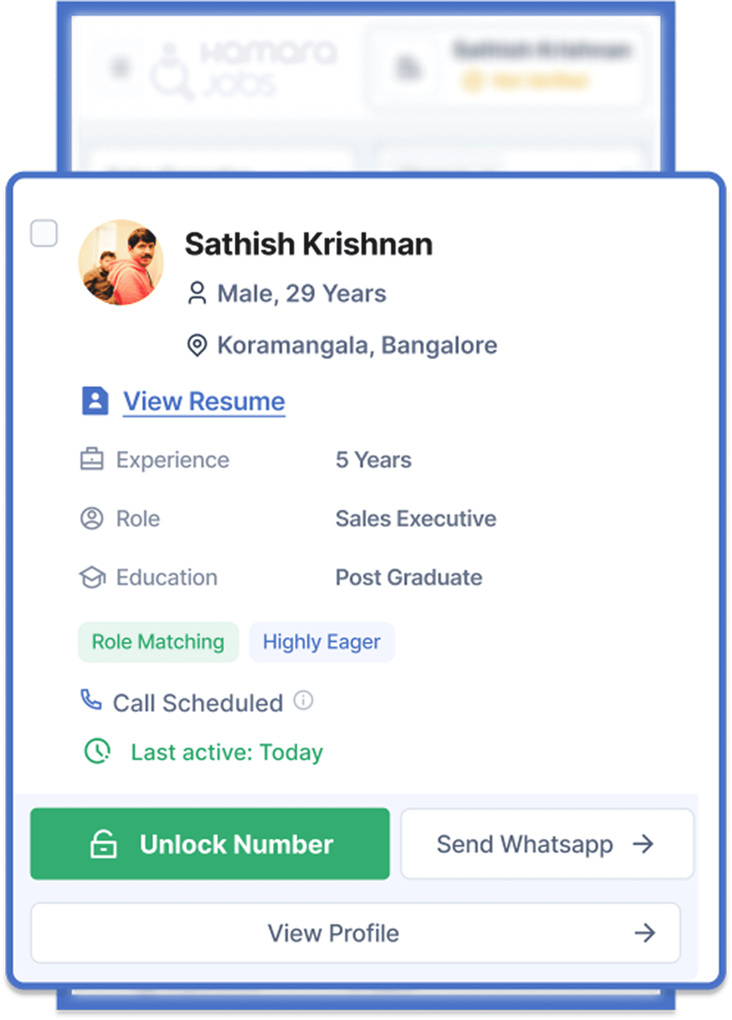 Candidate Profile Interface