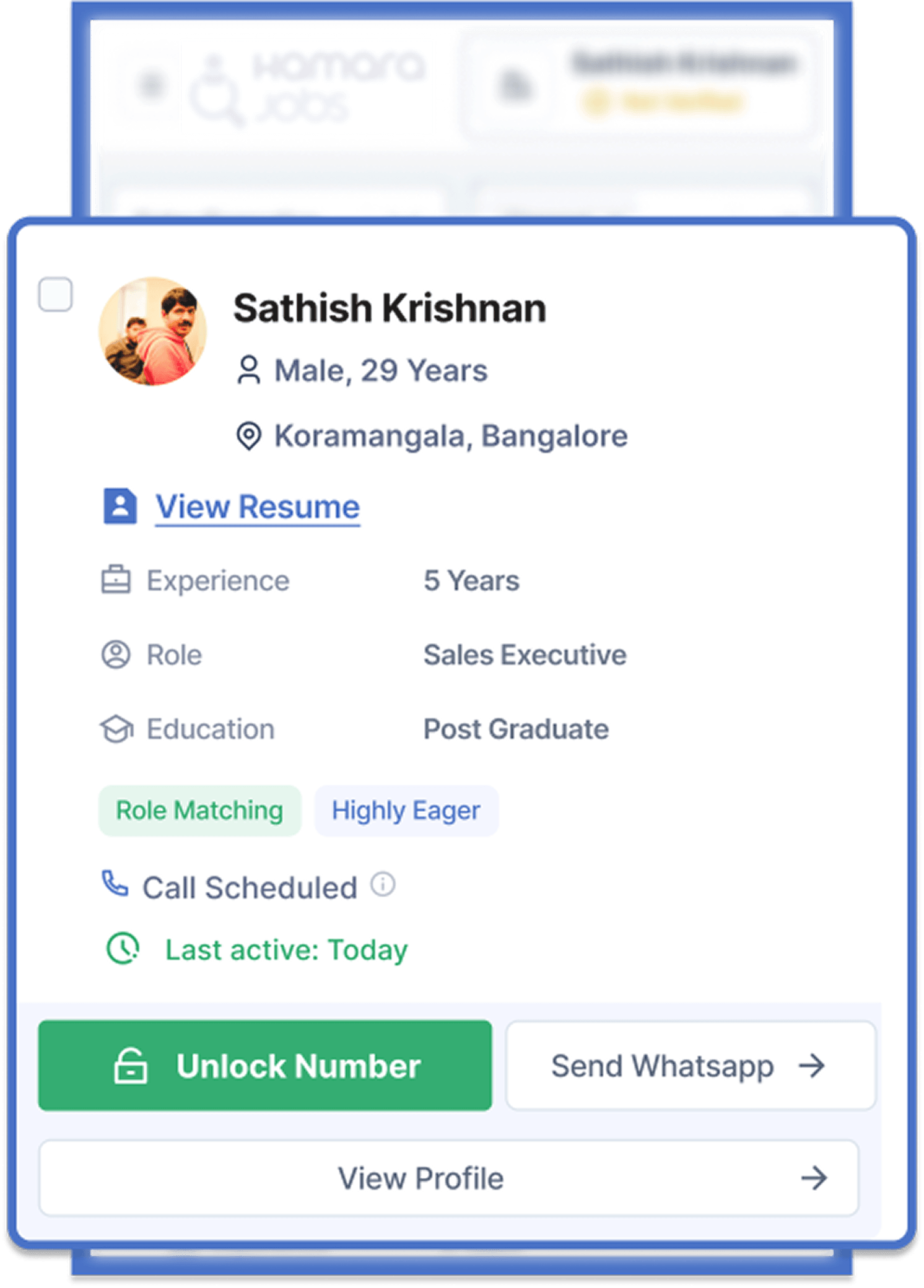 Candidate Profile Interface